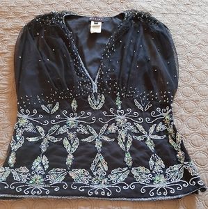 MARINA Size Large GORGEOUS BEADED TOP
